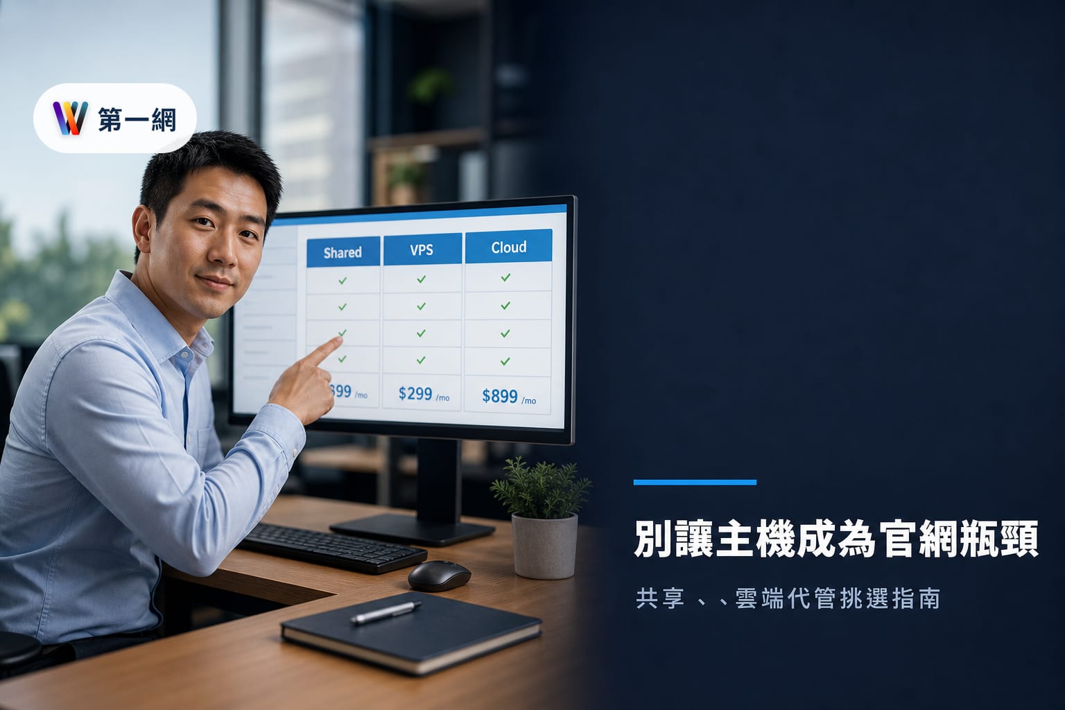 中小企業網站主機挑選準則:依流量規模與維護人力決定共享、VPS或雲端代管